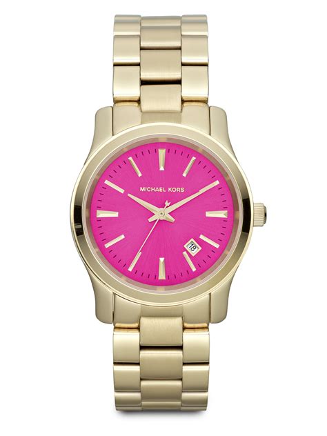 gold pink michael kors watch|hot pink michael kors watch.